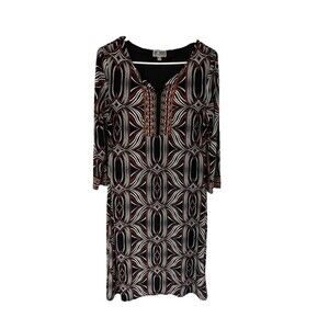 JM Collection Split-Neck Sheath Dress Women's Size Small Business Casual Church
